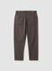Brown carrot-fit stretch cotton twill trousers_2