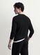 T-shirt nera in misto viscosa a nido d'ape regular fit_3