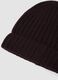 Berretto marrone in puro cashmere a coste_1