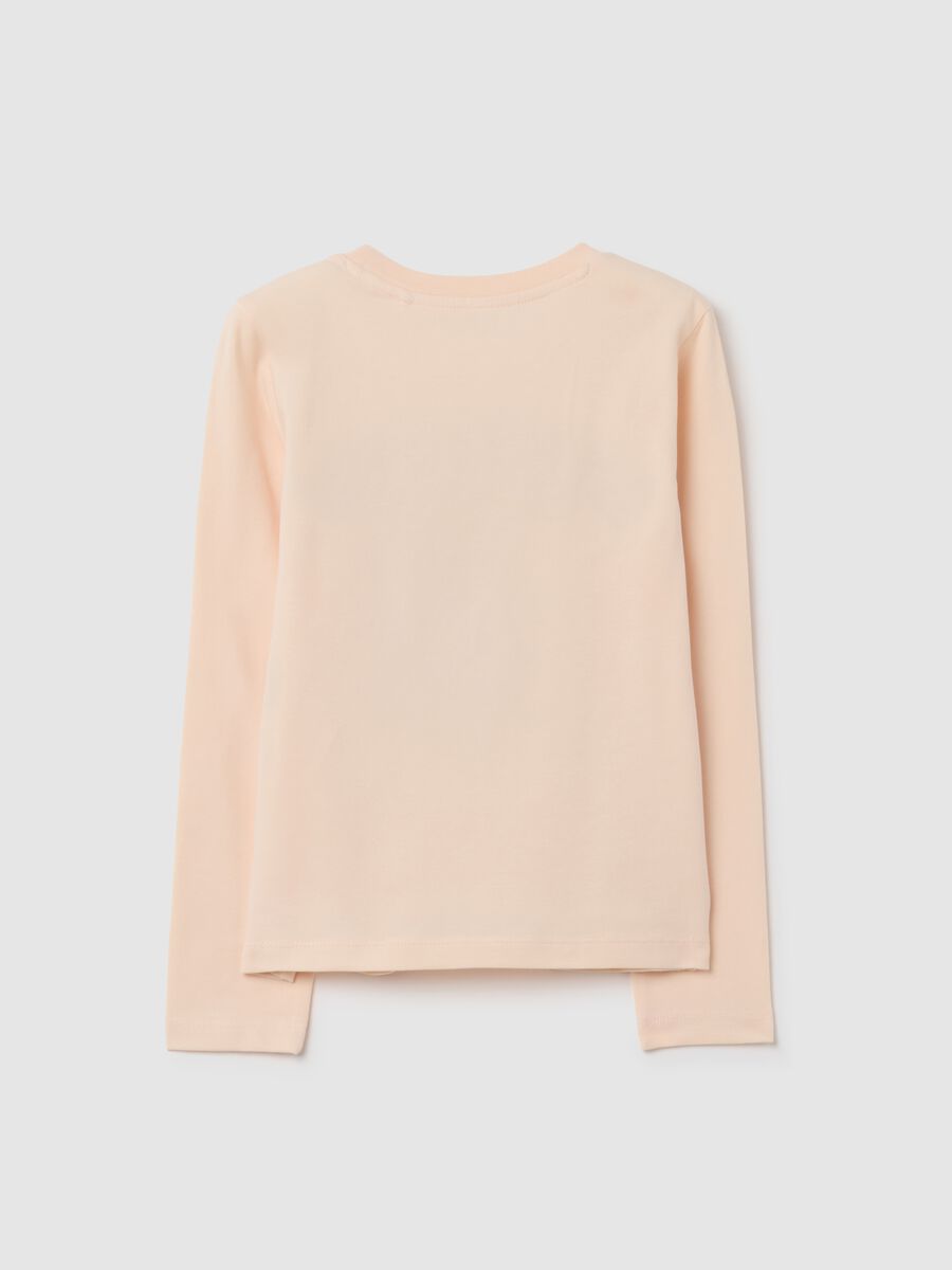 Girls' beige cotton regular fit sweater_1