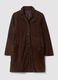 Long brown regular-fit genuine leather coat_0