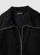 Felpa full zip nera in viscosa elasticizzata con colletto_5