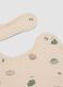 2-pack beige dinosaur print bibs in pure organic cotton_1