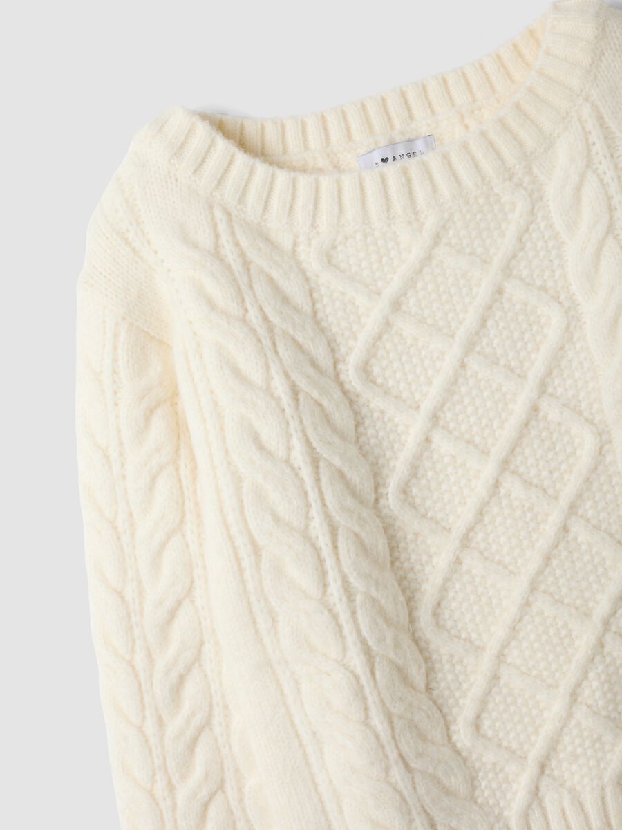 White wool-blend boat-neck jumper, regular fit_2