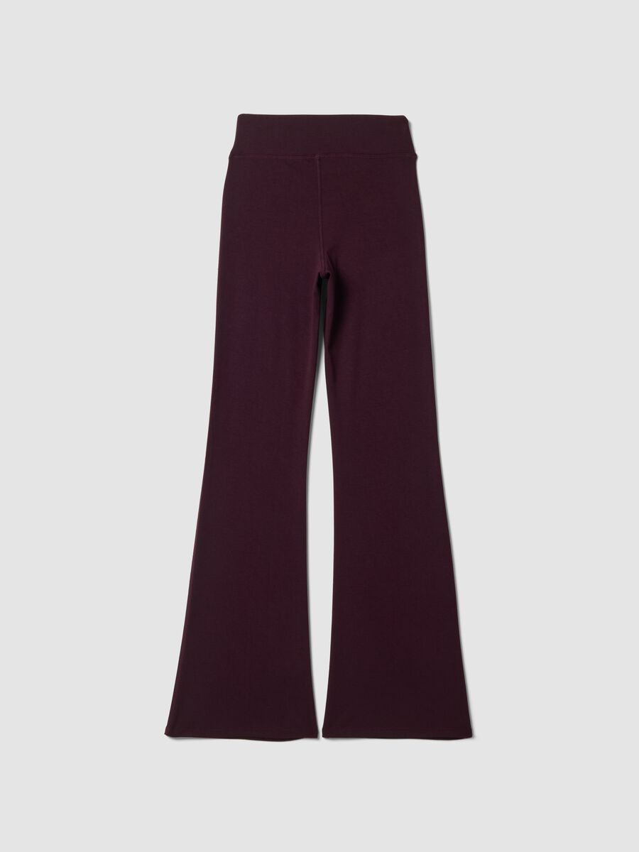 Purple flared leggings in stretch viscose jersey_2