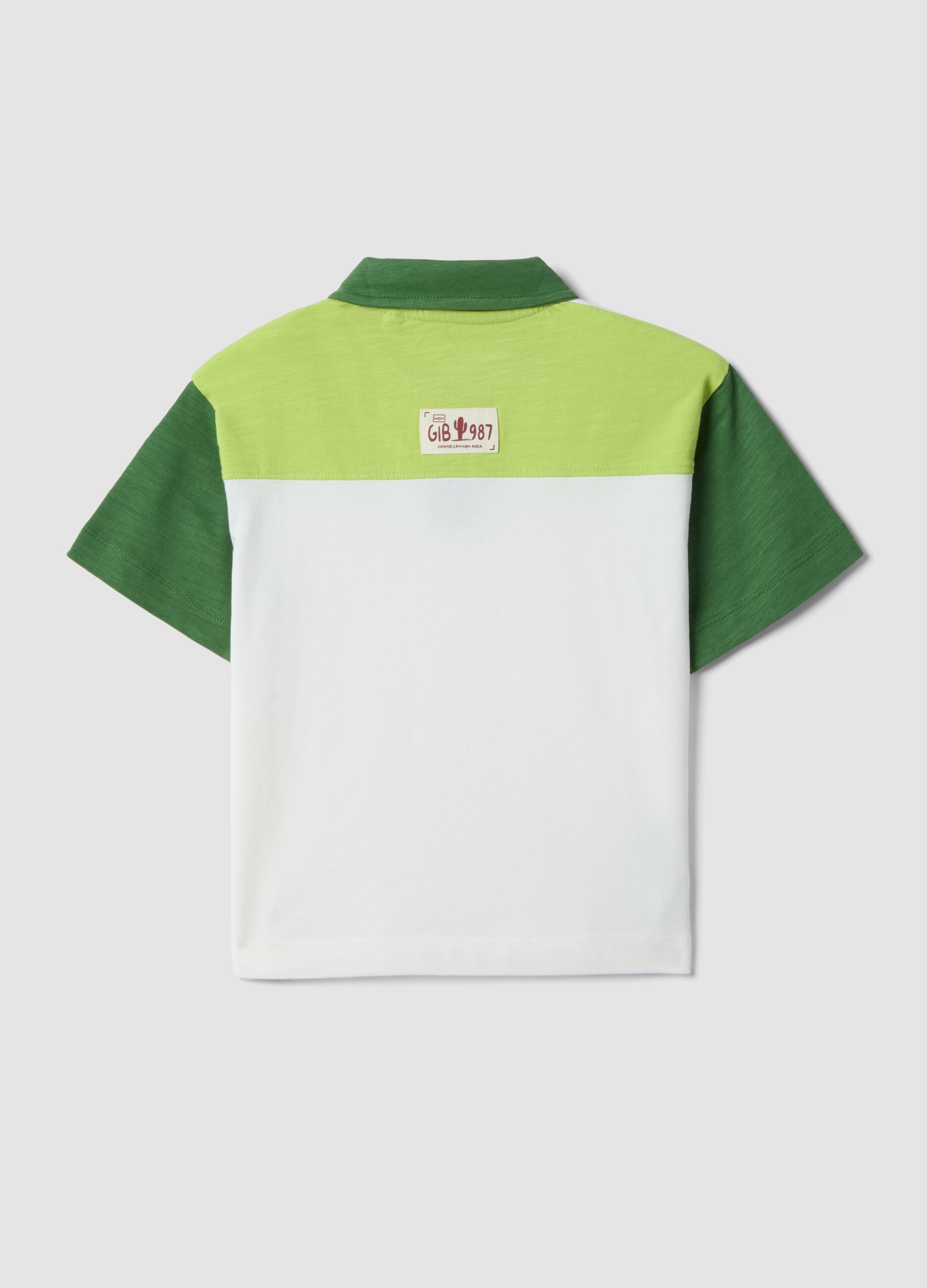 Boys&rsquo; multicolour pure cotton polo shirt, oversized fit
