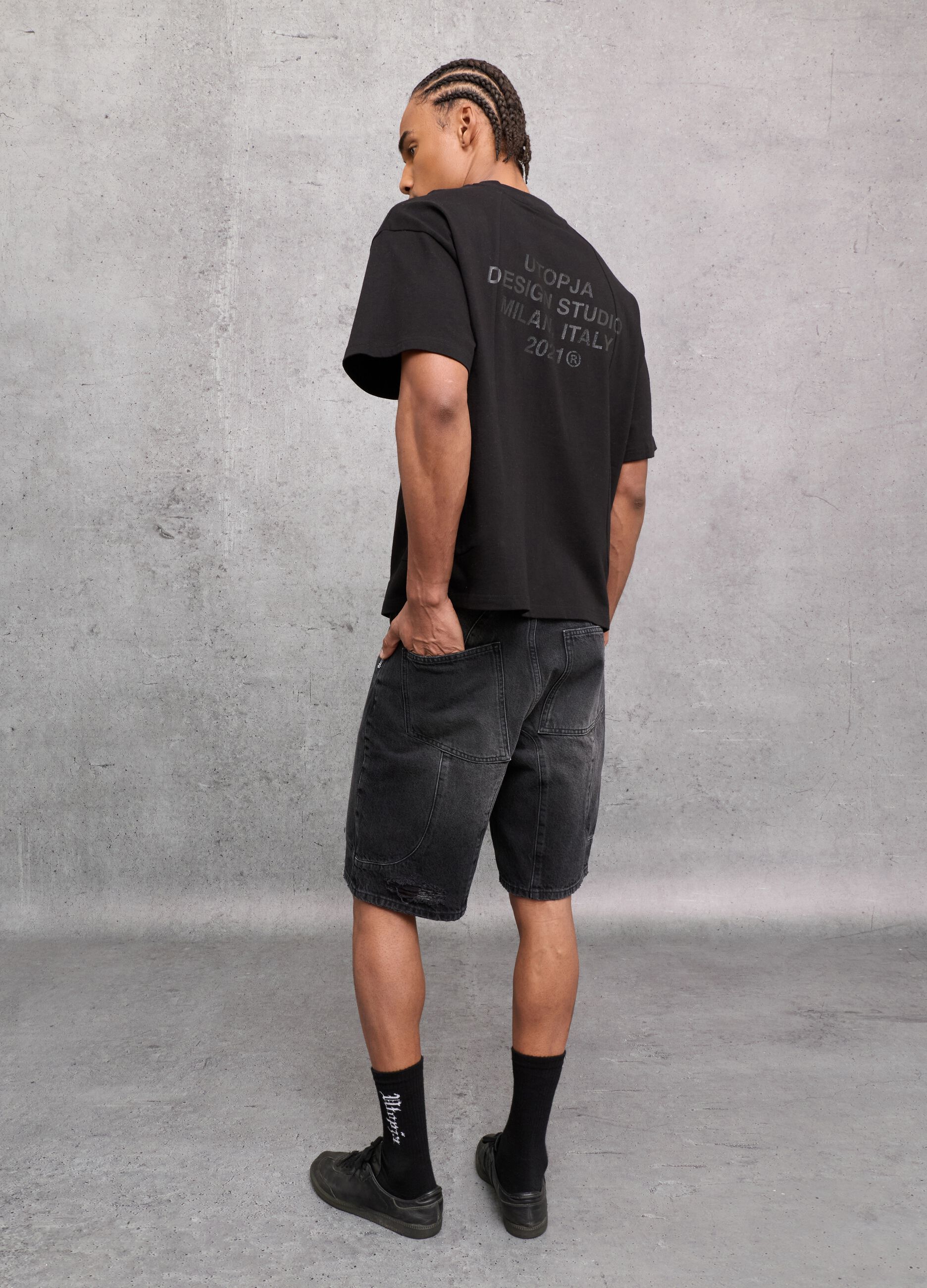 Black Denim Shorts