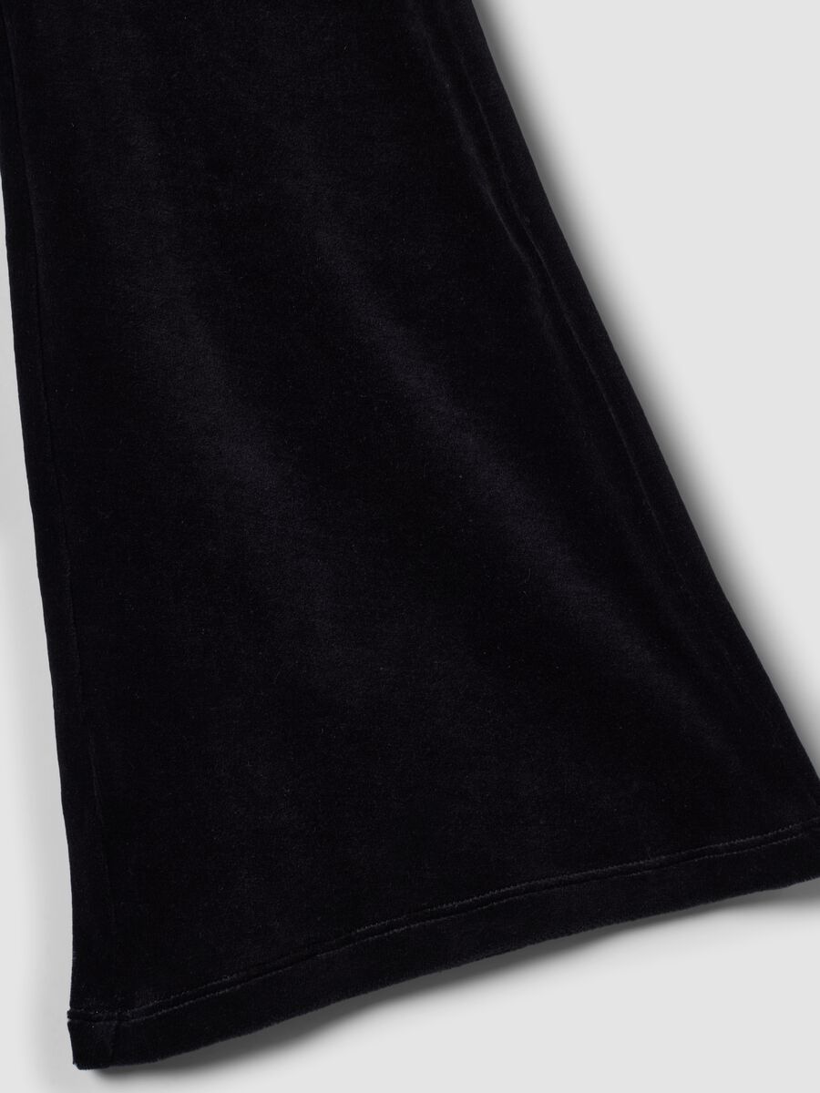 Black Velour Flared Trousers_5