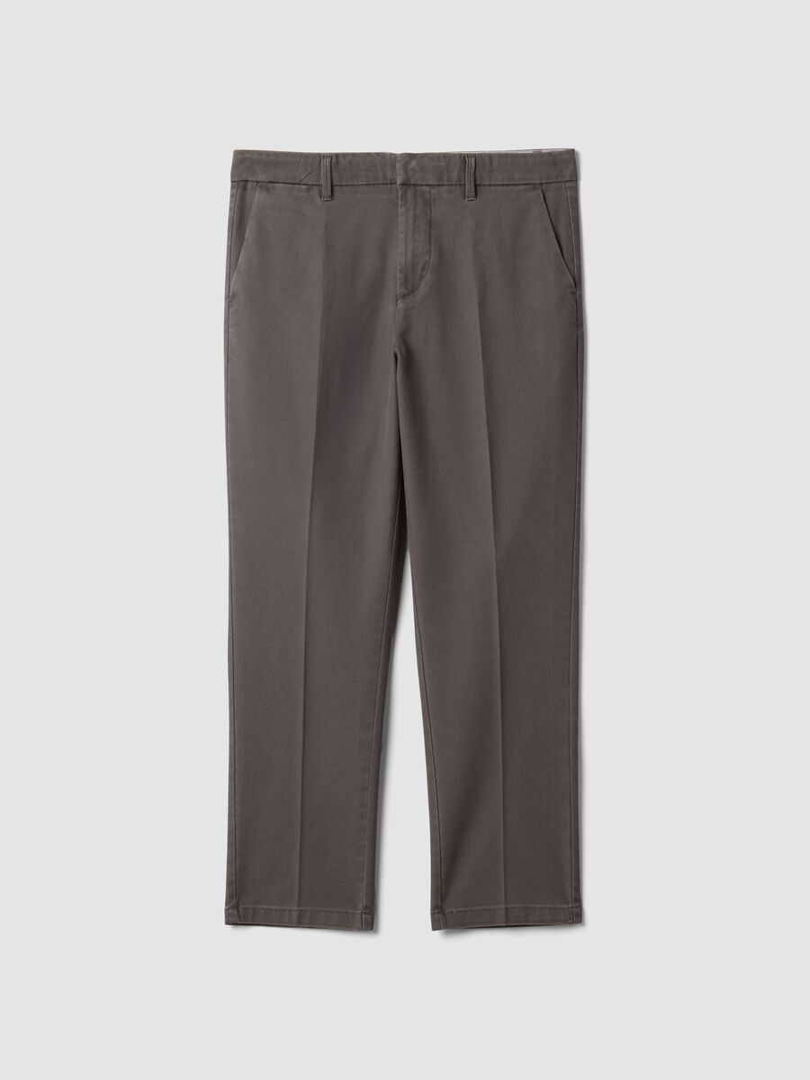 Grey regular tapered-fit stretch cotton twill chinos_5