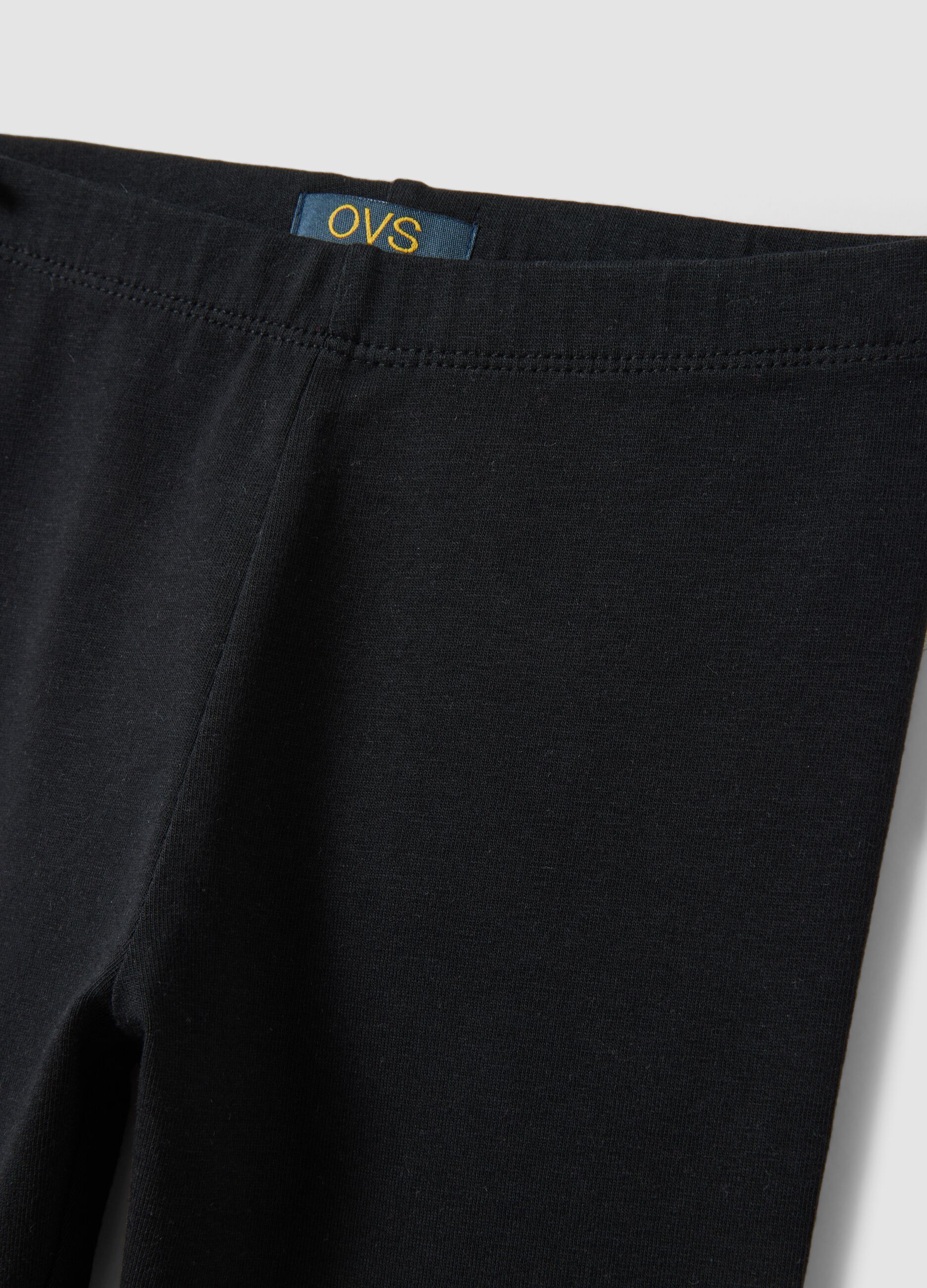 Girls&rsquo; black skinny leggings in stretch organic cotton