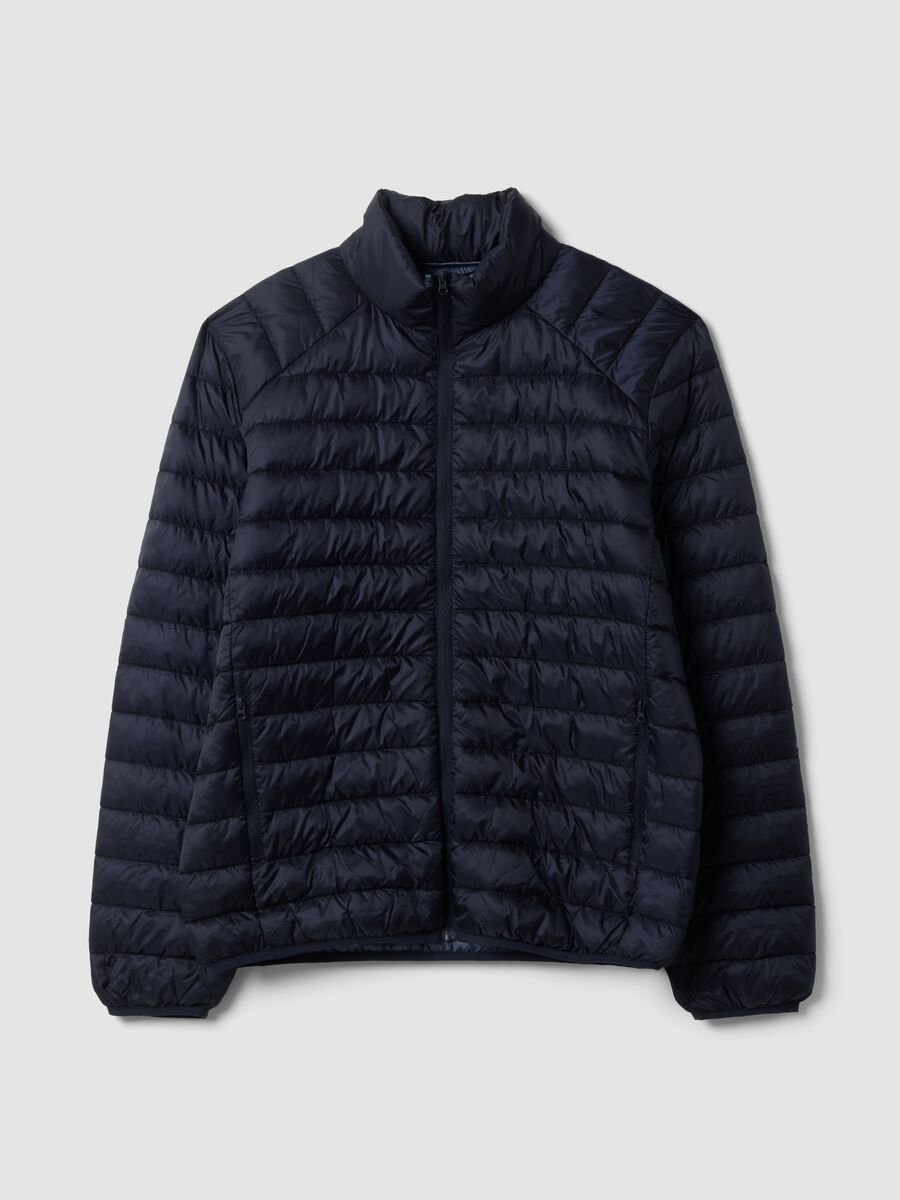 Blue ultralight padded regular-fit jacket with zip_0