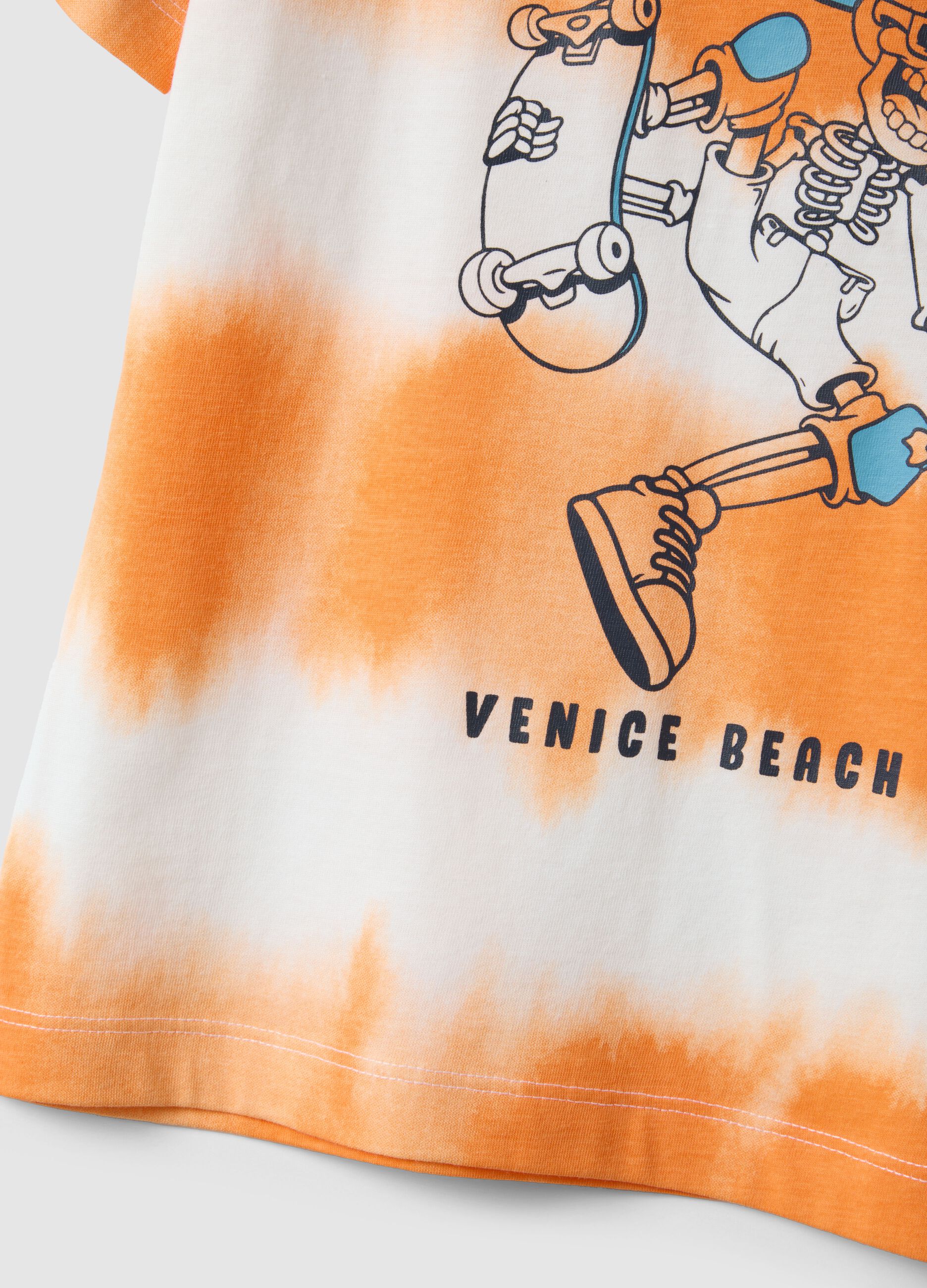 Multicoloured pure cotton tie-dye t-shirt for boys