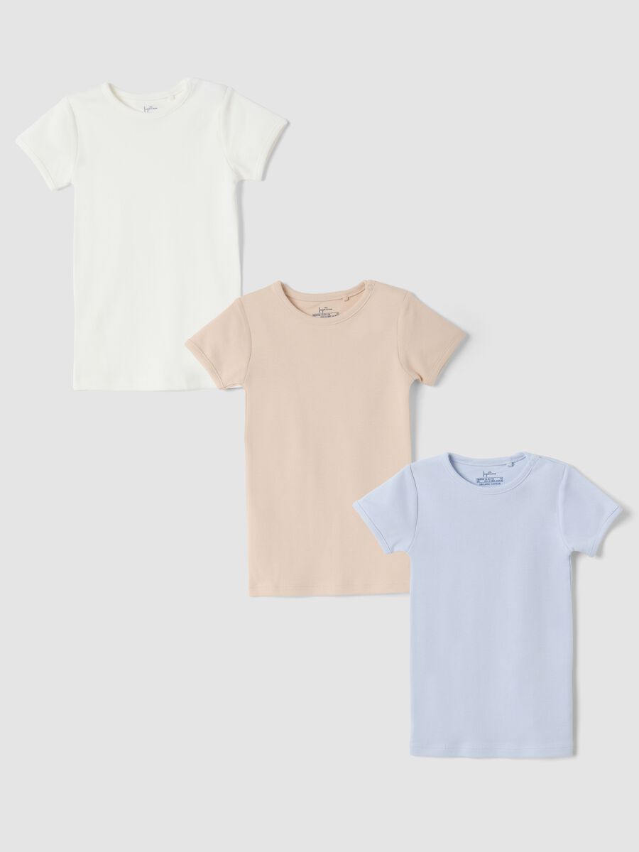 3-pack of multicolour organic cotton crew-neck T-shirts_0