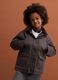 Green water-repellent padded cotton-blend jacket with hood_0