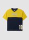 Yellow and blue regular-fit T-shirt with perforated insert for boys_0