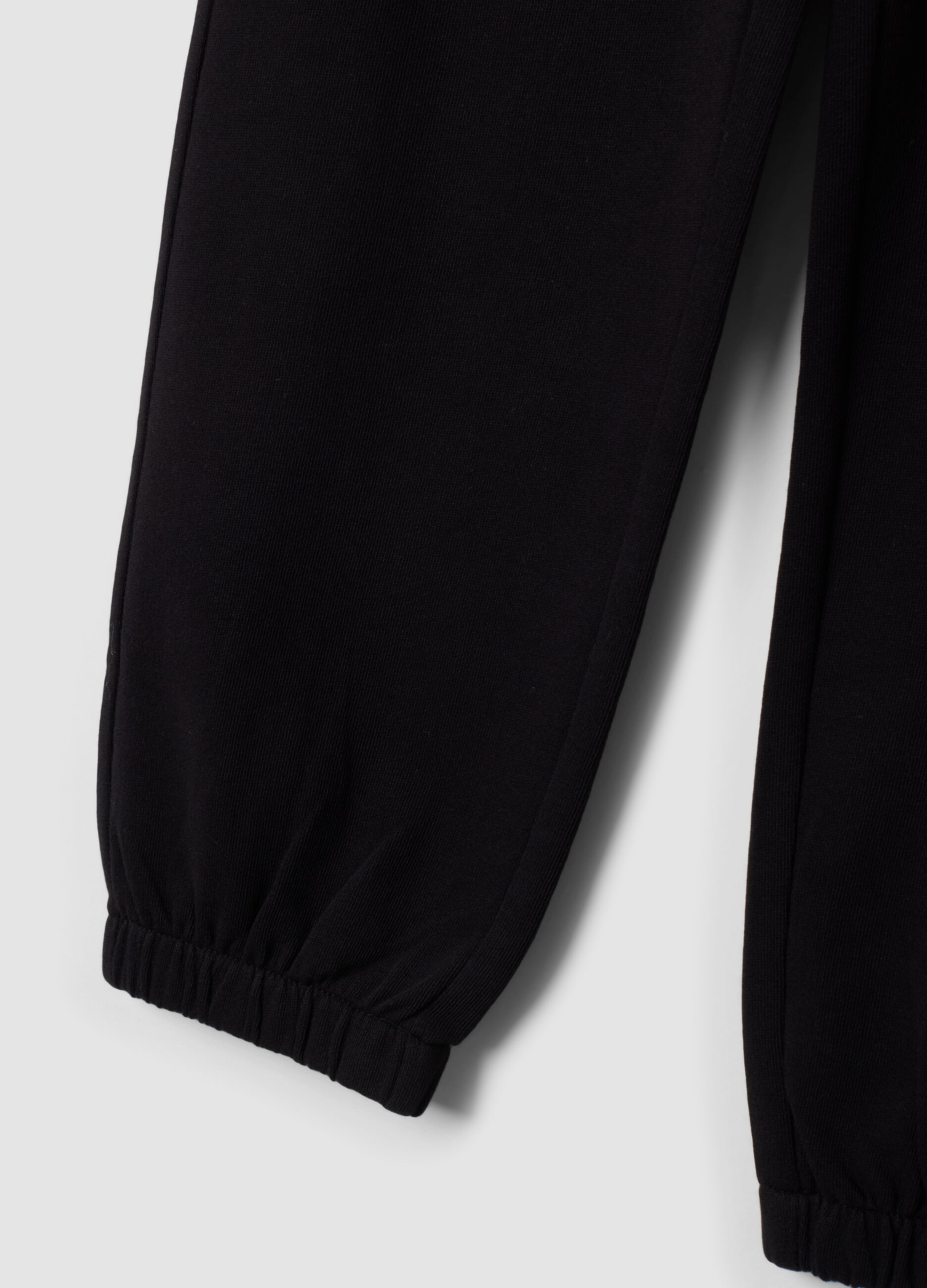 Pantaloni jogger neri in puro cotone organico