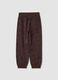 Pantaloni jogger marroni in puro cotone organico over fit_1