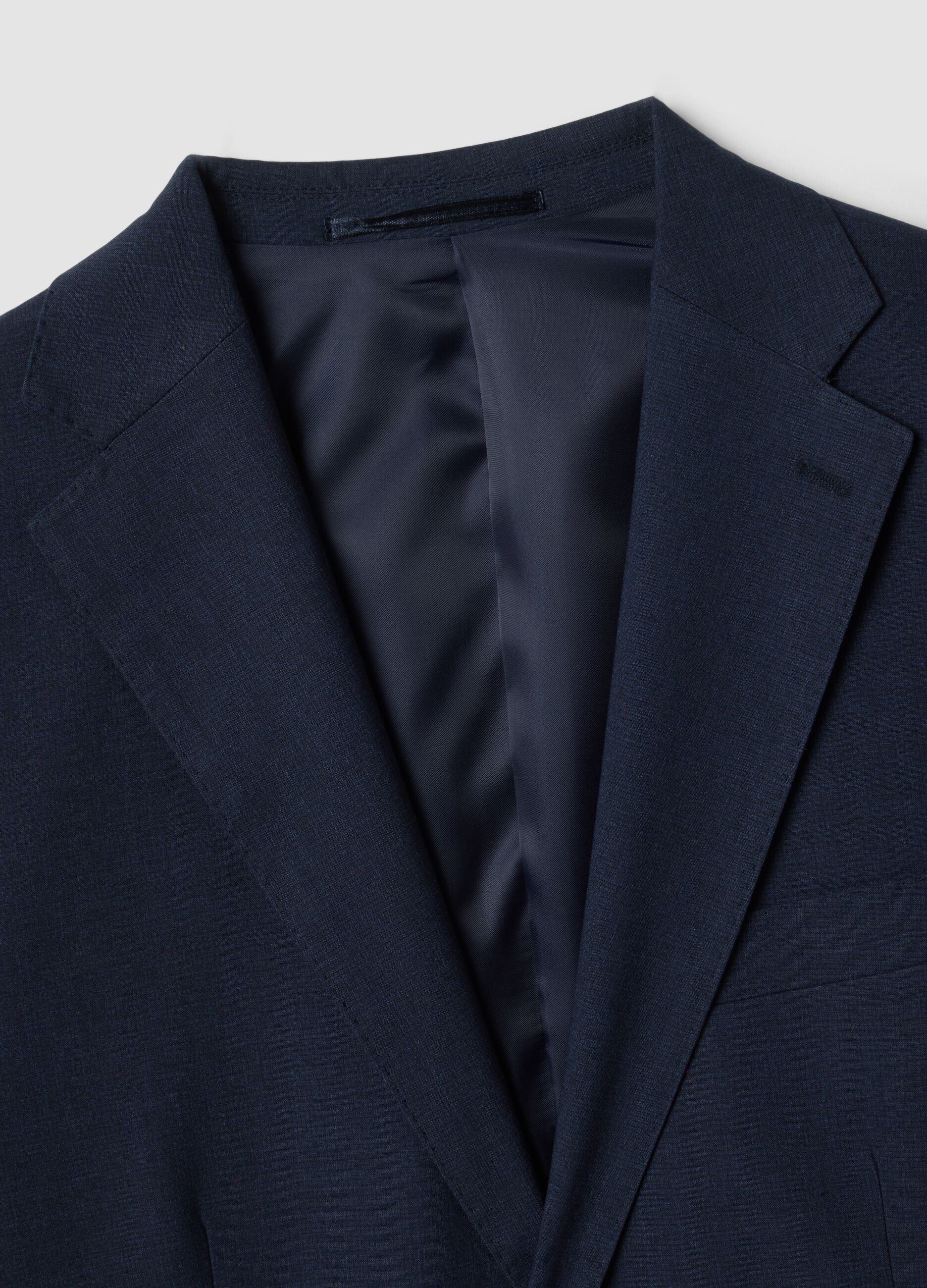 Blue lined stretch-viscose blazer
