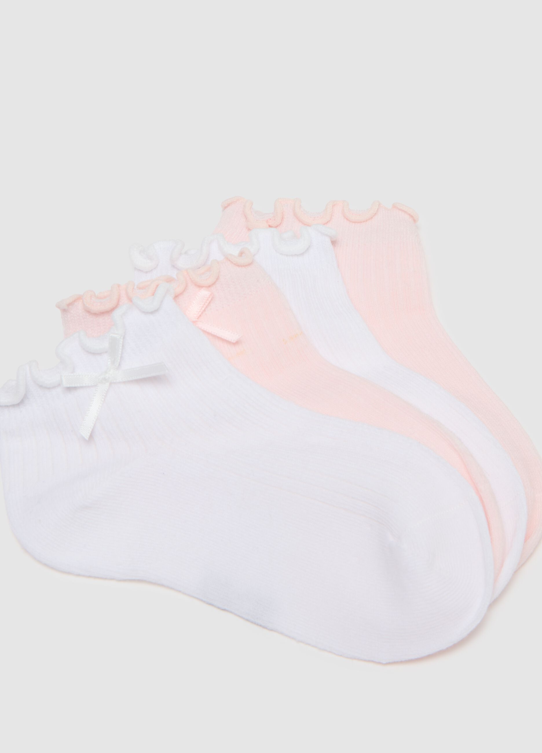 Girls' Multicolour Cotton Blend Socks Tripack with Bow