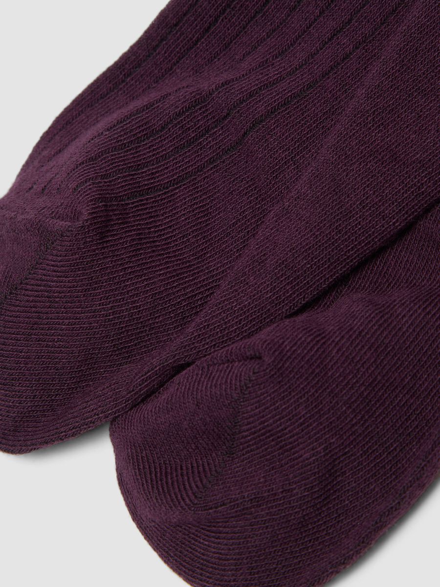 Purple ribbed stretch-cotton socks_2