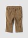 Beige regular-fit chino trousers with elasticated ribbed waistband_0