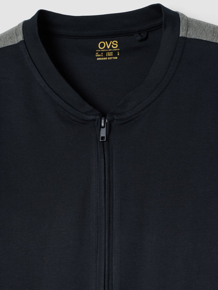 Blue pure organic cotton crew-neck pyjamas_1