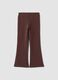 Leggings marroni flare in cotone elasticizzato_1