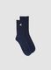 Blue stretch-cotton sports socks with embroidered logo_0