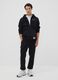 Black zip-up hooded sweatshirt in cotton blend_1
