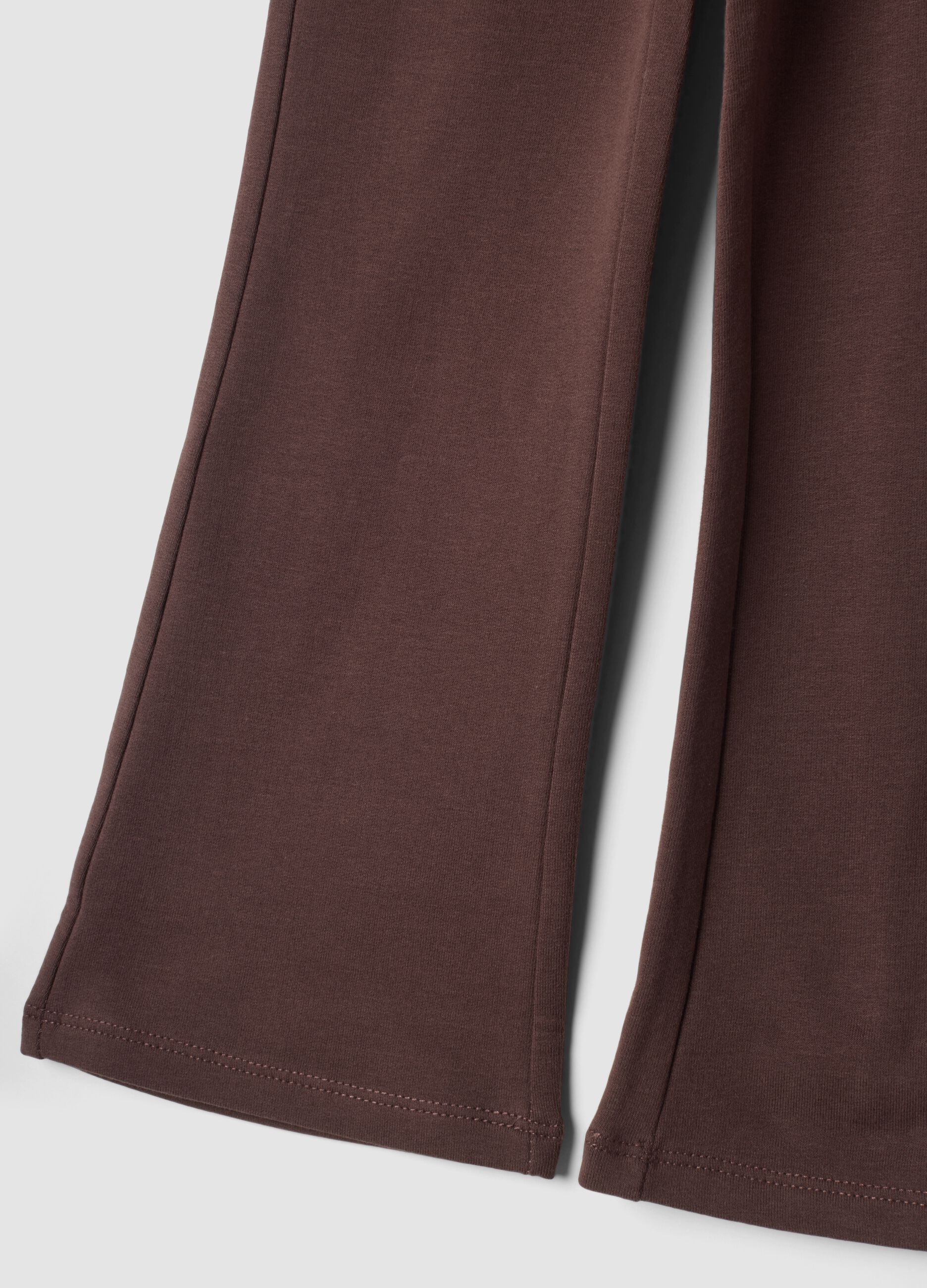 Brown flared leggings in stretch organic cotton