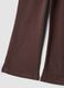 Brown flared leggings in stretch organic cotton_3