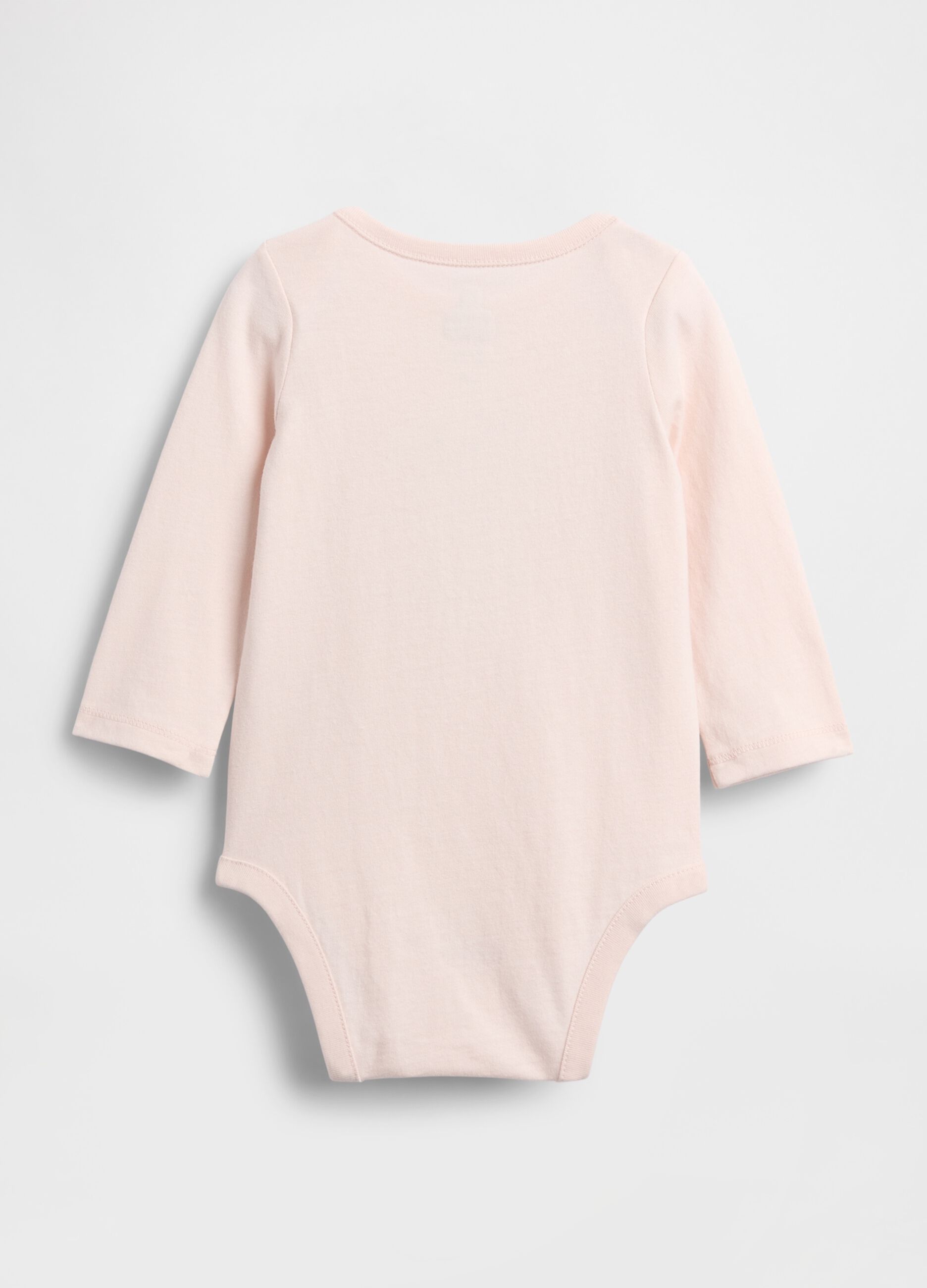 Pink cotton bodysuit for unisex newborns