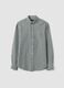 قميص أوكسفورد أخضر مربعات من قطن خالص بياقة زرّية (Button-down) وقصّة عادية_4