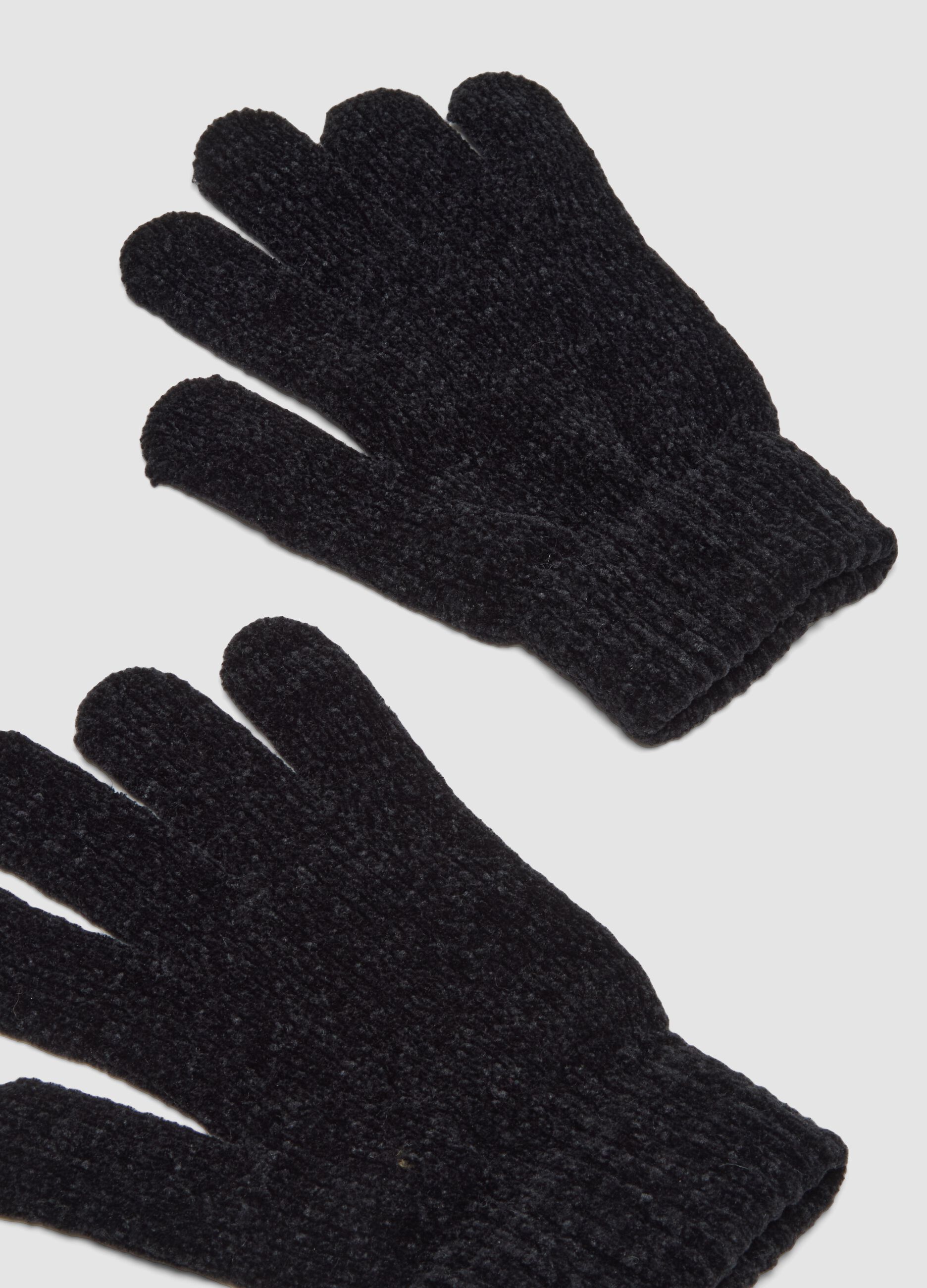 2-pack of brick red and midnight blue stretch fabric gloves