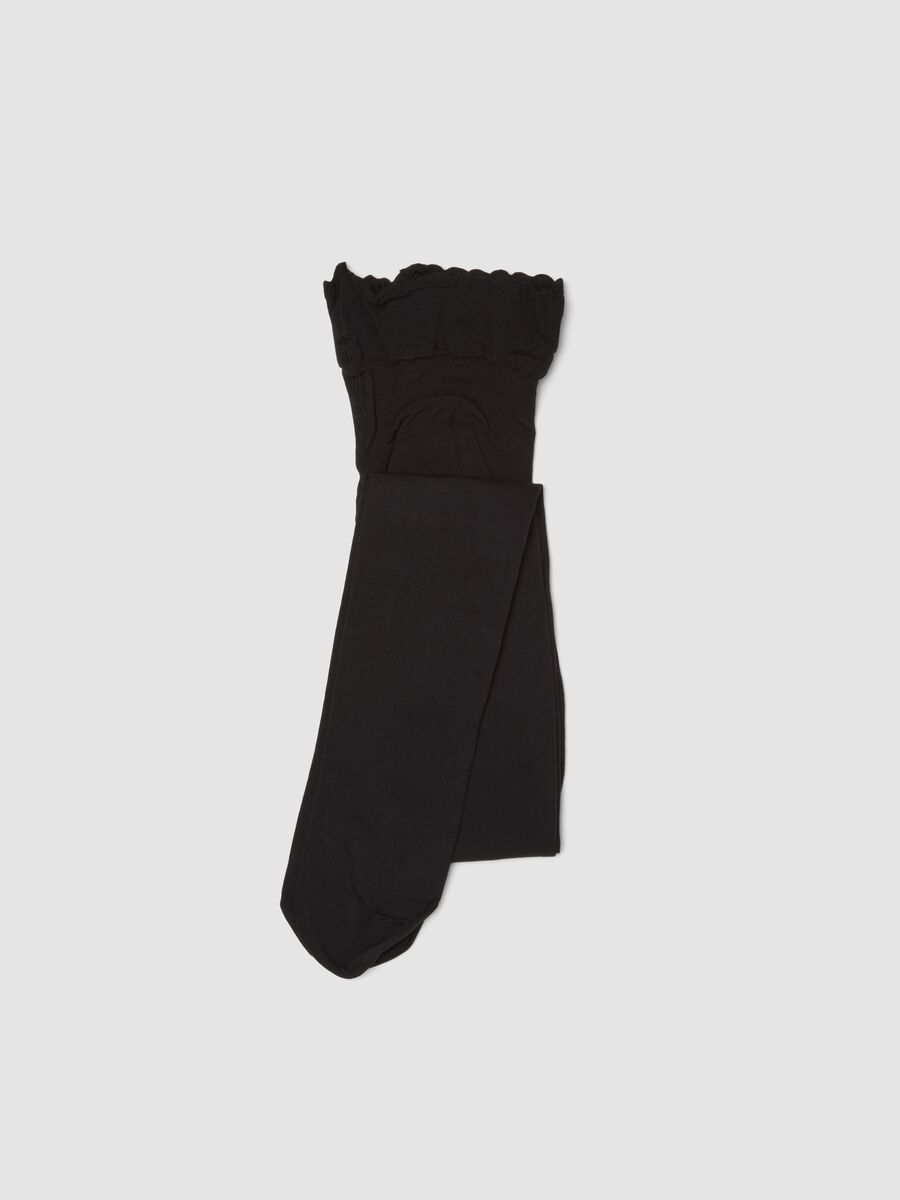 Opaque black stretch tights_1
