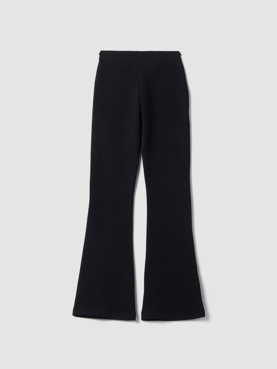 Blue flared joggers in stretch organic cotton_2