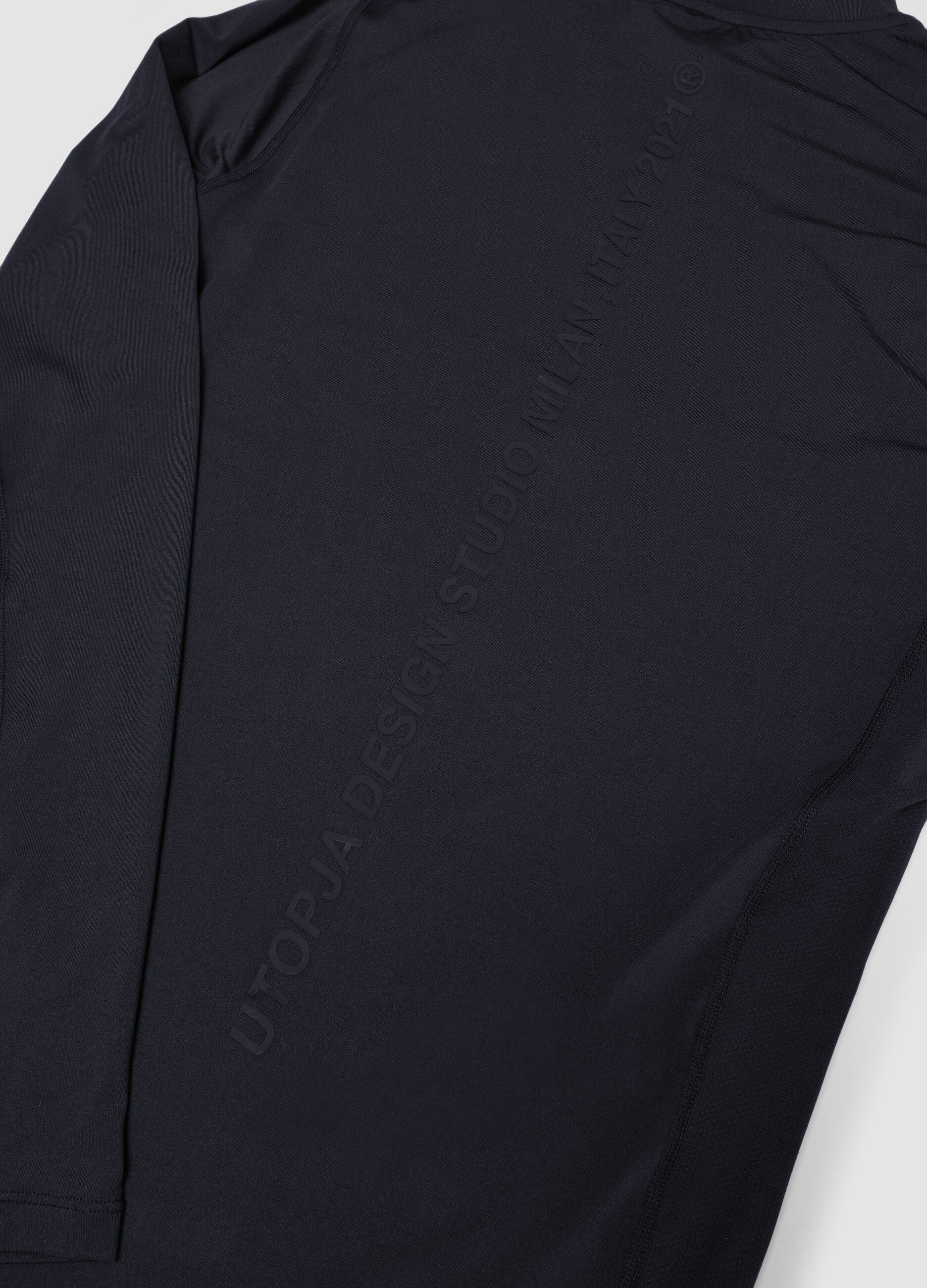 Black Technical Mock-Neck Longsleeve