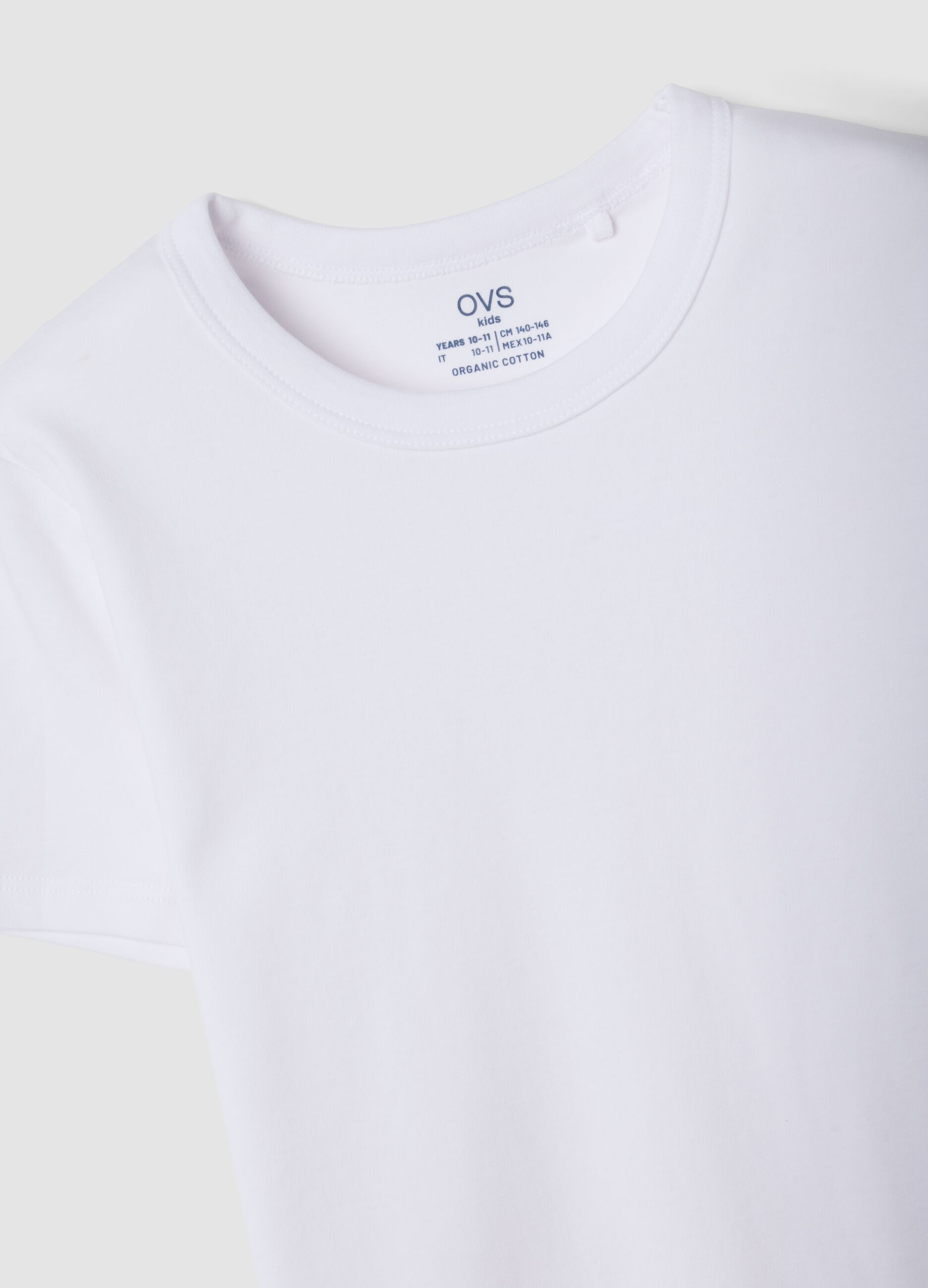 Bipack di t-shirt bianche girocollo in puro cotone organico