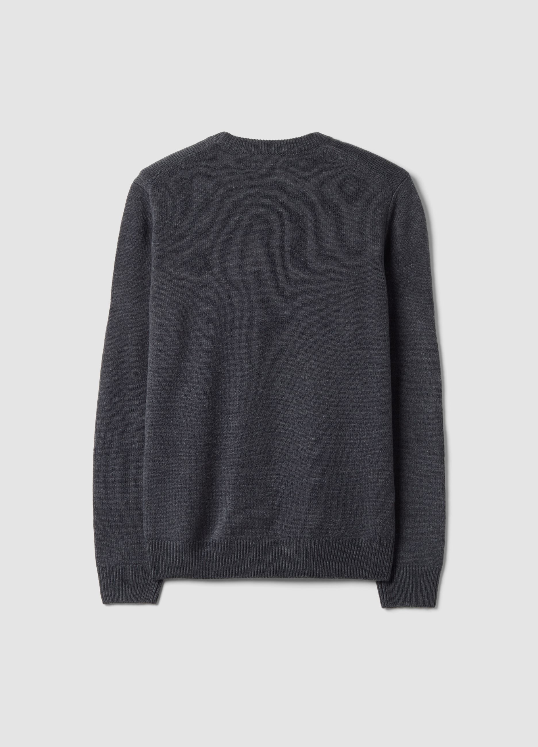 Maglia grigia girocollo in jersey knit regular fit