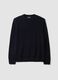 Navy blue crew-neck wool-blend jumper, regular fit_0