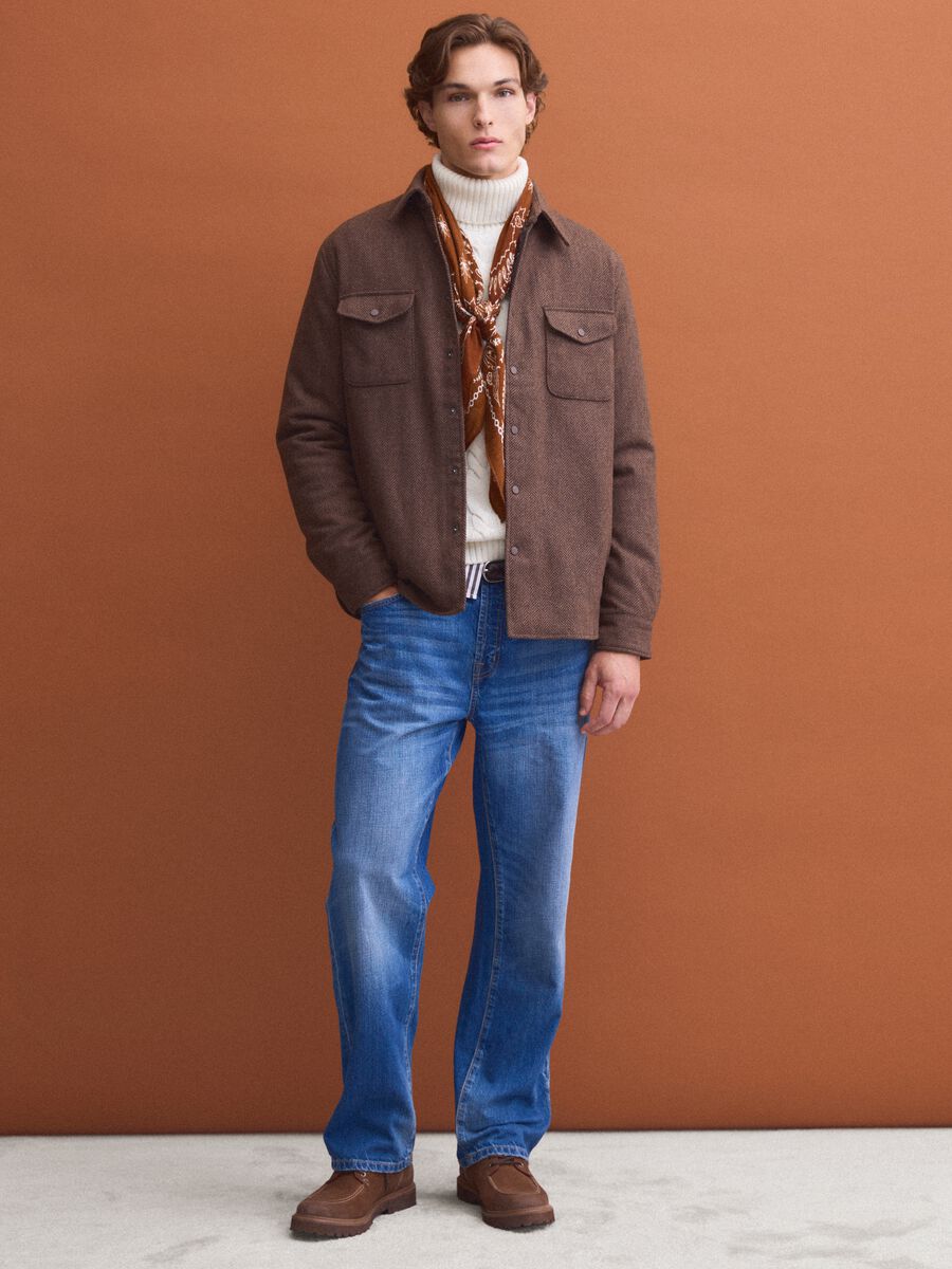 Brown wool-viscose blend shacket_2