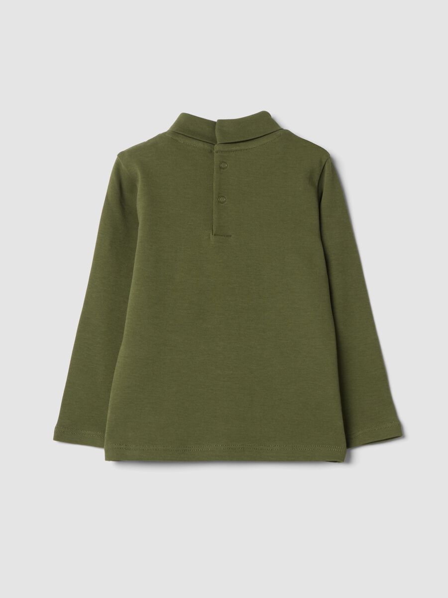 Moss green organic cotton roll-neck jumper_1