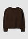 Brown stretch-wool cardigan with deep V-neck_2