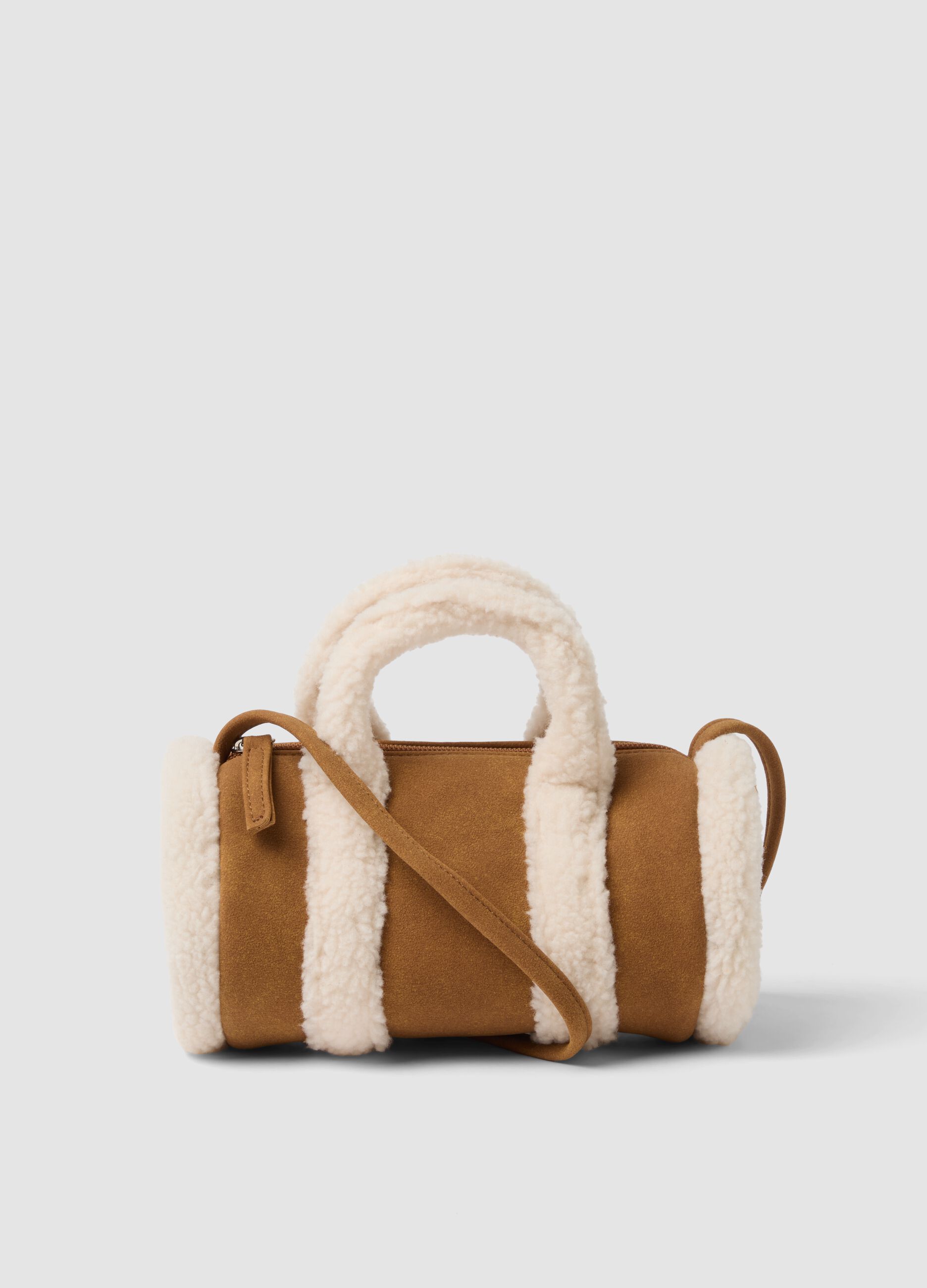 Brown bag with teddy-effect details