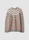 Beige jacquard crew-neck oversized jumper_2