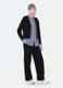 Black full-zip pure cotton hoodie, fitted_0