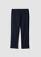 Pantaloni chino blu scuro in misto viscosa elasticizzata regular fit_0