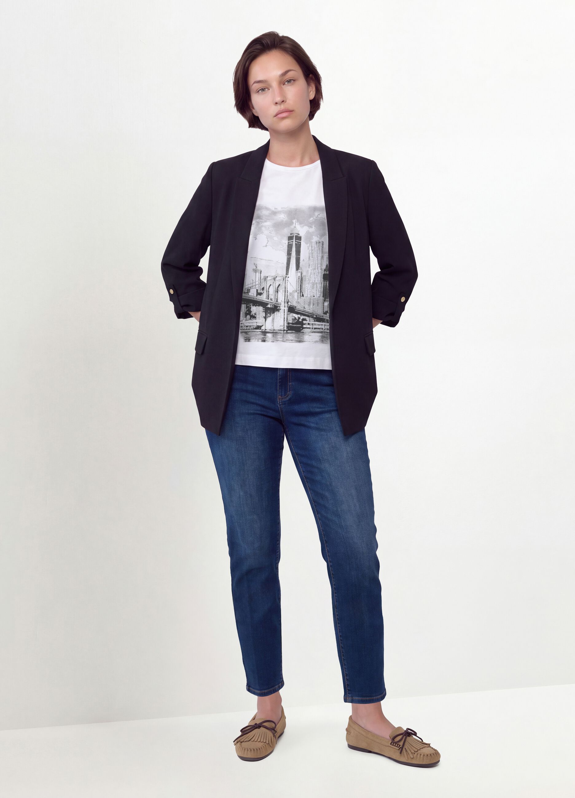 Blue denim slim-fit jeans in stretch cotton
