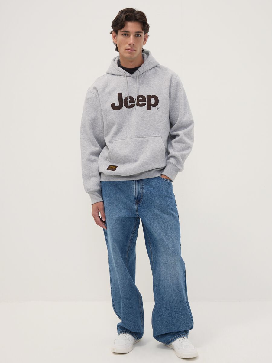 Grey cotton-blend hoodie with Jeep print, relaxed fit_2