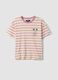 White striped organic cotton pyjama T-shirt with Mickey Mouse print_4